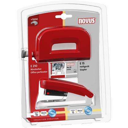 Artikelbild 5 für novus Locher und Heftgeräte Set E210/E15 rot, Artikelnummer 158802