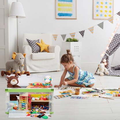 Artikelbild 5 für relaxdays Klappbox 60,0 l transparent/grün 59,5 x 39,5 x 31,5 cm, 1 St., Artikelnummer 364321