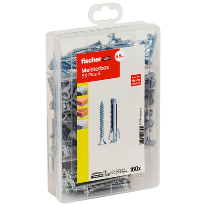 Artikelbild 2 für fischer Meister-Box Wohnraum 513777 Dübel- und Schrauben-Sortiment, 160-teilig, Artikelnummer 479578