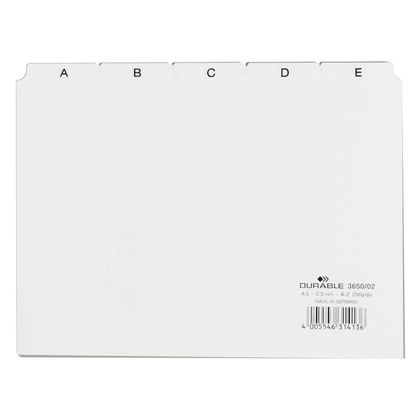 Artikelbild für DURABLE Karteikartenregister A-Z weiß, Artikelnummer 258032