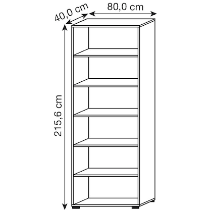 Artikelbild 3 für HAMMERBACHER Aktenregal 968RE grafit 80,0 x 40,0 x 215,6 cm, 1 St., Artikelnummer 992735