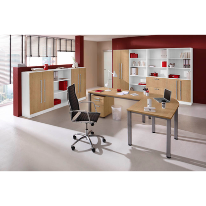 Artikelbild 5 für HAMMERBACHER Aktenschrank Akandia, V7100/W/E/NU weiß, eiche 4 Fachböden 80,0 x 42,0 x 200,4 cm, Artikelnummer 626592