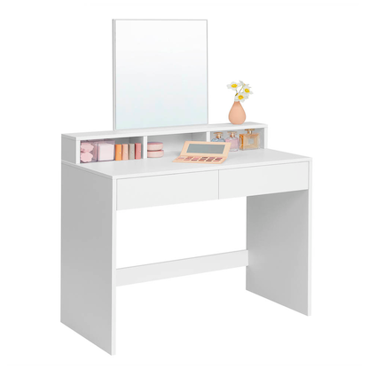 Artikelbild 3 für VASAGLE Schminktisch rechteckig Melamin, Spanplatte weiß 40,0 x 40,0 x 140,0 cm, 1 St., Artikelnummer 439186