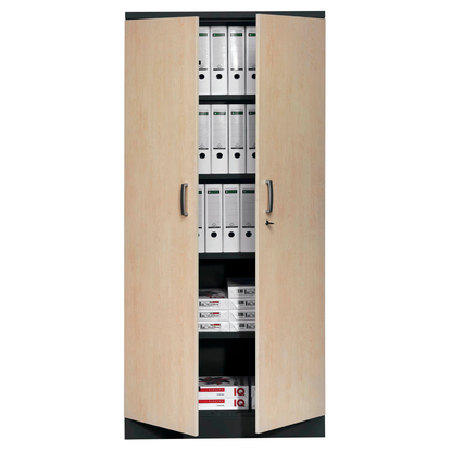 Artikelbild für Gürkan Stahlschrank 100130 tiefschwarz, ahorn 4 Fachböden 92,0 x 42,0 x 195,0 cm, aufgebaut, 1 St., Artikelnummer 354852