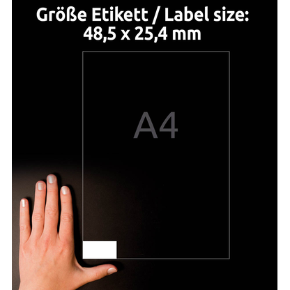 Artikelbild 6 für AVERY Zweckform Etiketten 4780 weiß 48,5 x 25,4 mm, 30 Blatt, Artikelnummer 437863