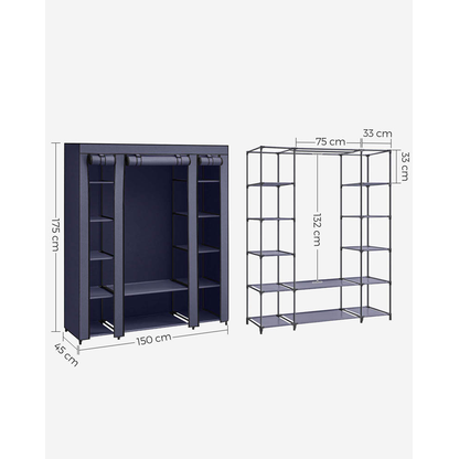 Artikelbild 3 für SONGMICS Stoffschrank, LSF003I02 blau 150,0 x 45,0 x 175,0 cm, 1 St., Artikelnummer 261311