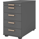 Artikelbild 1 für HAMMERBACHER SC50 Standcontainer grafit 5 Auszüge Kunststoff-Relinggriff silber 42,8 x 80,0 x 72,0 - 76,0 cm, Artikelnummer 348397