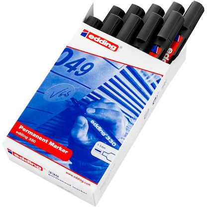 Artikelbild 2 für edding 330 Permanentmarker schwarz 1,0 - 5,0 mm, 10 St., Artikelnummer 420109