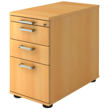 Artikelbild 1 für HAMMERBACHER Solid Standcontainer buche 4 Auszüge Stahl-Bügelgriff chrom, gebürstet 42,8 x 80,0 x 72,0 - 76,0 cm, Artikelnummer 593362