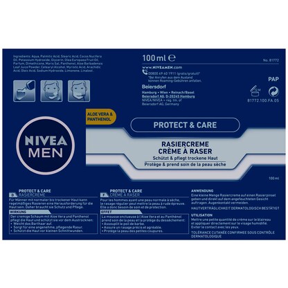 Artikelbild 2 für NIVEA MEN PROTECT & CARE Rasiercreme 100,0 ml, Artikelnummer 577696