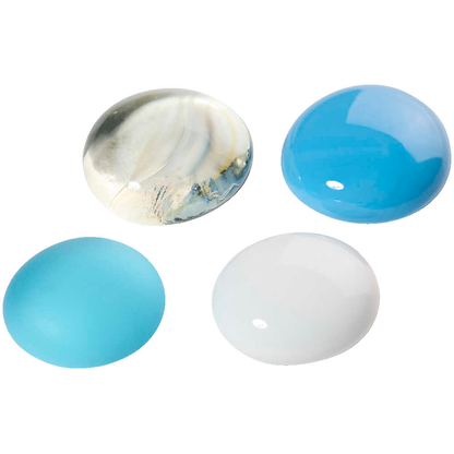 Artikelbild 2 für GLOREX Muggelsteine blau, weiß, hellblau Glasnuggets Ø 20,00 mm, 200,0 g, 1 Pack, Artikelnummer 732158