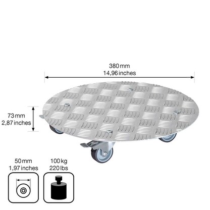 Artikelbild 2 für WAGNER® design yourself Pflanzenroller GH 7002 Metall, Ø 38,0 cm silber rund, 1 St., Artikelnummer 420206