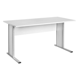 Artikelbild 1 für MÖBELPARTNER Schreibtisch lichtgrau rechteckig, Kufen-Gestell silber 140,0 x 65,0 cm, Artikelnummer 215394