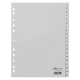 Artikelbild 1 für DURABLE Ordnerregister DIN A4 Vollformat 1-20 grau 20-teilig, 1 Satz, Artikelnummer 132183