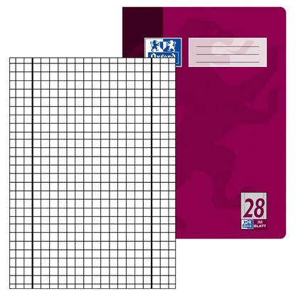 Artikelbild für OXFORD Schulheft Lineatur 28 kariert DIN A4 Innen- und Außenrand, 16 Blatt, 1 St., Artikelnummer 273603