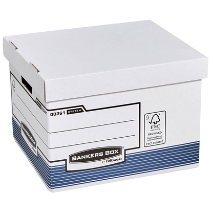 Artikelbild 2 für Bankers Box Archivboxen weiß/blau 33,5 x 40,4 x 29,2 cm, 10 St., Artikelnummer 936609