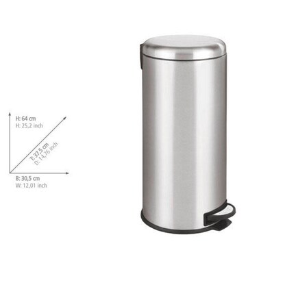 Artikelbild 2 für WENKO Leman Mülleimer 30,0 l silber, 1 St., Artikelnummer 804843