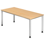 Artikelbild 1 für HAMMERBACHER Orbis höhenverstellbarer Schreibtisch ahorn rechteckig, 4-Fuß-Gestell silber 180,0 x 80,0 cm, Artikelnummer 248967