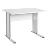 Artikelbild 1 für MÖBELPARTNER Schreibtisch lichtgrau rechteckig, Kufen-Gestell silber 90,0 x 65,0 cm, Artikelnummer 215424