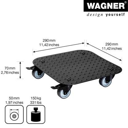 Artikelbild 2 für WAGNER® design yourself Pflanzenroller GH 7008 Metall, Ø 29,0 cm schwarz quadratisch, 1 St., Artikelnummer 419741