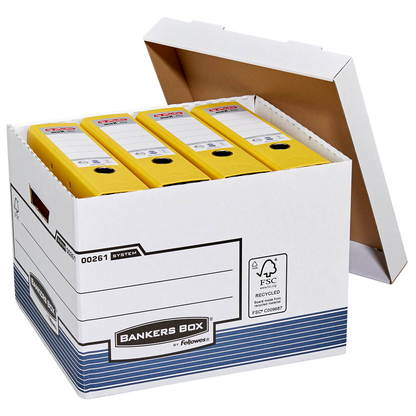 Artikelbild für Bankers Box Archivboxen weiß/blau 33,5 x 40,4 x 29,2 cm, 10 St., Artikelnummer 936609