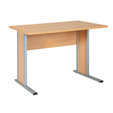 Artikelbild 1 für MÖBELPARTNER Schreibtisch buche rechteckig, Kufen-Gestell silber 90,0 x 65,0 cm, Artikelnummer 215432