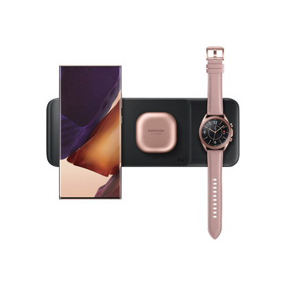 Artikelbild für SAMSUNG Wireless Charger Trio Induktive Ladestation schwarz, Kabellänge: 1,0 m, 9 Watt, Artikelnummer 621124