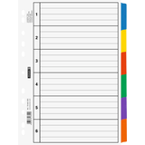 Artikelbild 1 für BRUNNEN Ordnerregister DIN A4 Vollformat blanko weiß 6-teilig, 1 Satz, Artikelnummer 925267