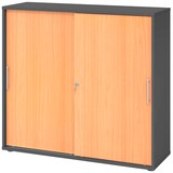 Artikelbild 1 für HAMMERBACHER Schiebetürenschrank, V1753S/G/6/RE buche, grafit 2 Fachböden 120,0 x 40,0 x 110,0 cm, Artikelnummer 377699