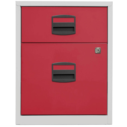 Artikelbild 5 für BISLEY Home Rollcontainer lichtgrau, kardinalrot 2 Auszüge 41,3 x 40,0 x 52,8 cm, Artikelnummer 728782