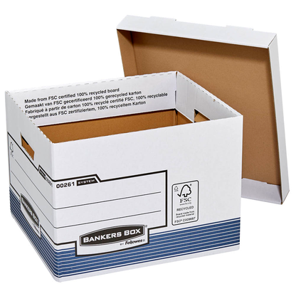 Artikelbild 4 für Bankers Box Archivboxen weiß/blau 33,5 x 40,4 x 29,2 cm, 10 St., Artikelnummer 936609