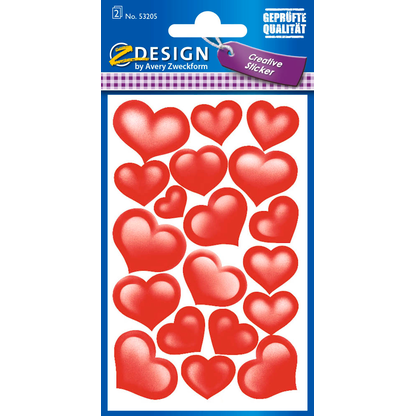 Artikelbild für AVERY Zweckform Aufkleber 53205 Herzen, 38 Etiketten, Artikelnummer 287884