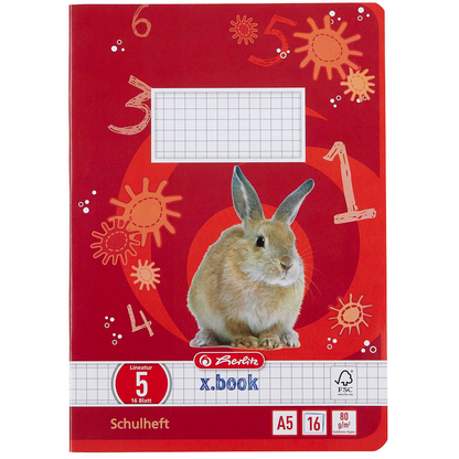 Artikelbild 2 für herlitz Schulheft x.book Lineatur 5 kariert DIN A5 ohne Rand, 16 Blatt, 1 St., Artikelnummer 891851