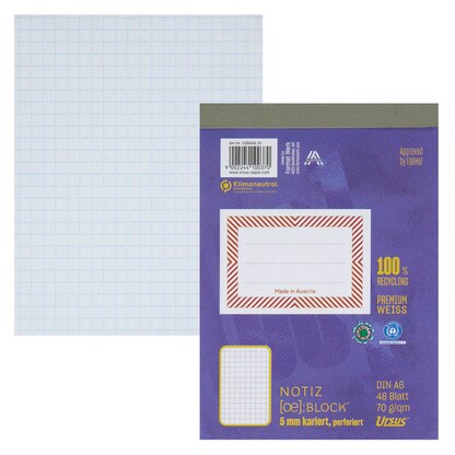 Artikelbild für Ursus Notizblock OE DIN A6 kariert, 1 Block, Artikelnummer 883262