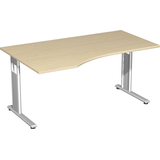 Artikelbild 1 für geramöbel Flex Schreibtisch ahorn L-Form, C-Fuß-Gestell silber 180,0 x 100,0 cm, Artikelnummer 881514