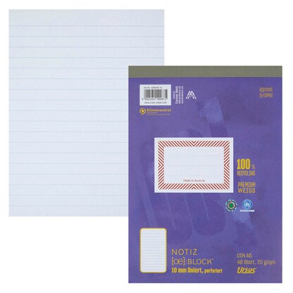 Artikelbild für Ursus Notizblock OE DIN A5 liniert, 1 Block, Artikelnummer 883274