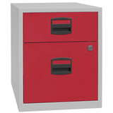 Artikelbild 1 für BISLEY Home Rollcontainer lichtgrau, kardinalrot 2 Auszüge 41,3 x 40,0 x 52,8 cm, Artikelnummer 728782