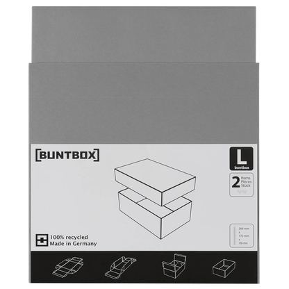 Artikelbild 4 für BUNTBOX L Geschenkboxen 3,6 l grau 26,6 x 17,2 x 7,8 cm, 2 St., Artikelnummer 303901