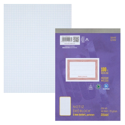 Artikelbild für Ursus Notizblock OE DIN A5 kariert, 1 Block, Artikelnummer 883287