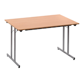 Artikelbild 1 für SODEMATUB Mehrzwecktisch buche rechteckig, Vierkantrohr silber, 160,0 x 80,0 x 74,0 cm, Artikelnummer 194431