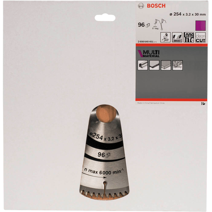 Artikelbild 2 für BOSCH Multi Material Kreissägeblatt 254,0 mm, 96 Zähne, 1 St., Artikelnummer 452973