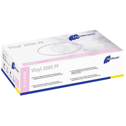 Artikelbild 2 für Meditrade® unisex Einmalhandschuhe Vinyl 2000 PF transparent Größe XL, 100 St., Artikelnummer 241917