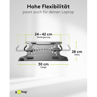 Artikelbild 4 für goobay Laptop-Monitor-Halterung 70815 schwarz für 1 Monitor und 1 Notebook, Tischbohrung, Tischklemme, Artikelnummer 557179