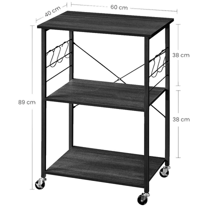 Artikelbild 2 für VASAGLE Küchenregal dunkelgrau,schwarz 60,0 x 40,0 x 89,0 cm, 1 St., Artikelnummer 759727