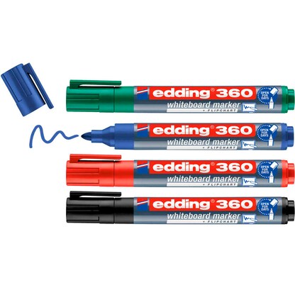 Artikelbild für edding 360 Whiteboard-Marker farbsortiert 1,5 - 3,0 mm, 4 St., Artikelnummer 542985