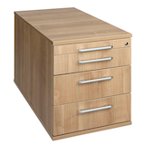 Artikelbild 1 für HAMMERBACHER Solid TC30 Rollcontainer nussbaum 4 Auszüge 42,8 x 80,0 x 51,2 cm, Artikelnummer 293528