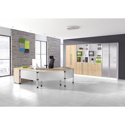 Artikelbild 7 für HAMMERBACHER Regalschrank Orbis, V7600/W/E/RE weiß, eiche 40,6 x 42,0 x 200,4 cm, 1 St., Artikelnummer 636744