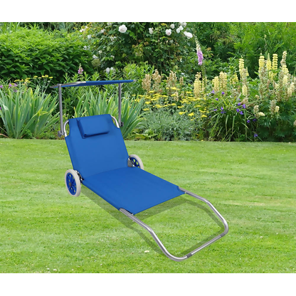 Artikelbild 6 für VCM Sonnenliege blau Stahl, Artikelnummer 739344