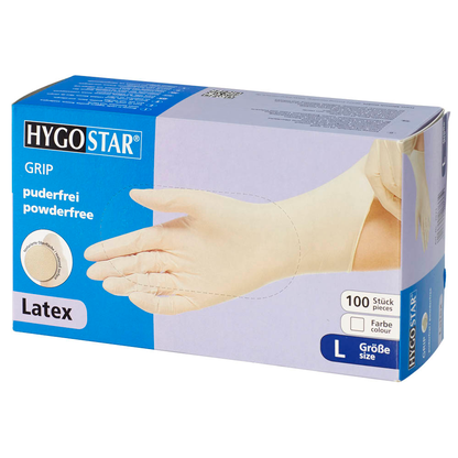 Artikelbild 2 für HYGOSTAR unisex Einmalhandschuhe GRIP weiß Größe L, 100 St., Artikelnummer 597880