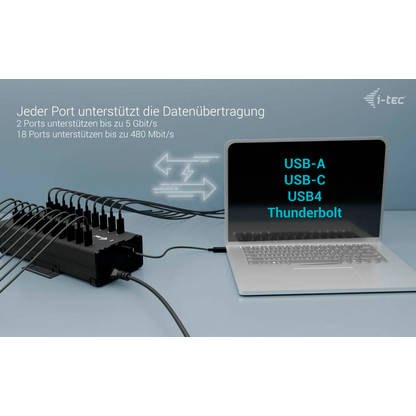 Artikelbild 7 für i-tec® USB-Hub USB-C/USB-A Metal Charging + data 20-fach schwarz, Artikelnummer 662738